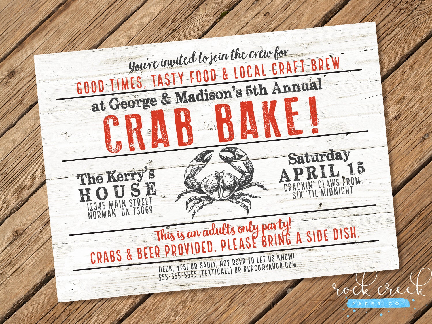 An Invitation From A Crab Crab Bake Invitation Crab Boil Invitation Seafood Bake