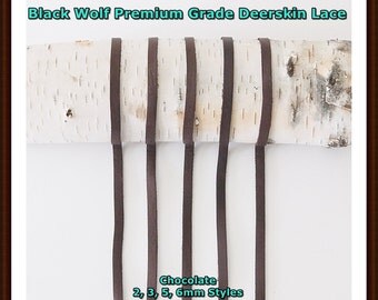 Deerskin Leather (Chocolate) Lace Premium Grade. All Styles, Deerskin Lace, Deerskin Leather, Deerskin Hide, Deerskin, Leather, Crafts