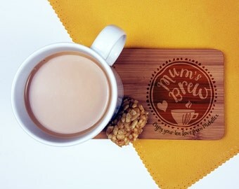 Personalised Mum's Brew Mug Coaster / Gift for Mum / Birthday Gift for Mum / Tea Lovers/ Coffee Lovers/ Mother's Day Gift/ Personalised Gift