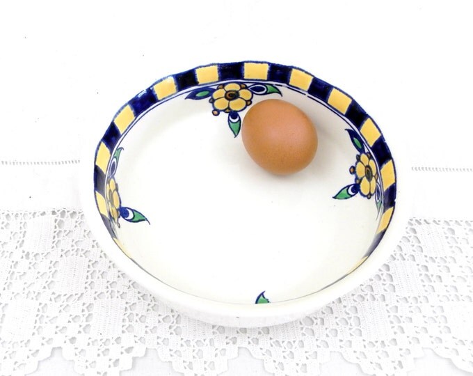 Antique Belgian "Boch Freres La Louviere" Ceramic Hand Painted Bowl, French Country Decor, Retro, Vintage, Interior, Collectable, Kitchen