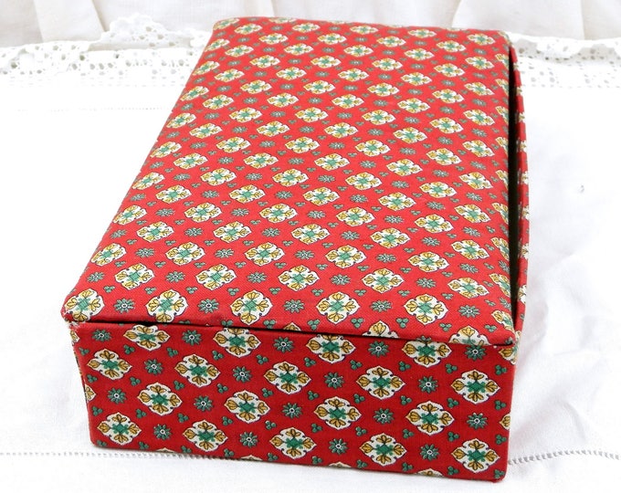 Vintage Red Fabric Covered Provencal Wooden Sewing Box by D M C, French Provencal Decor, French Country Style, Needlecraft, Knitting Needles Vintage Red Fabric Covered Provencal Wooden Sewing Box by D M C, French Provencal Decor, French Country Style, Needlecraft, Knitting Needles
