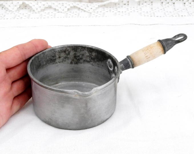 Vintage Small Cooking Pan / Pot with Wooden Handle, Toy Saucepan from France, French Kitchen, Child's Play House, Doll's House, Retro