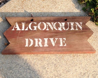 Vintage Rustic Wood Street Sign