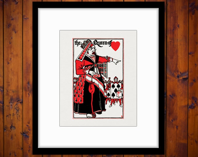 Alice in Wonderland Queen of Hearts Digital Graphic Printable Download Image Vintage Clip Art for Transfers Printing etc HQ 300dpi No.2502