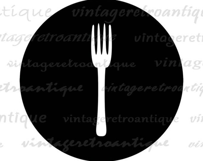 Printable Image Fork Icon Digital Food Kitchen Graphic Restaurant Download Antique Clip Art Jpg Png Eps HQ 300dpi No.4518