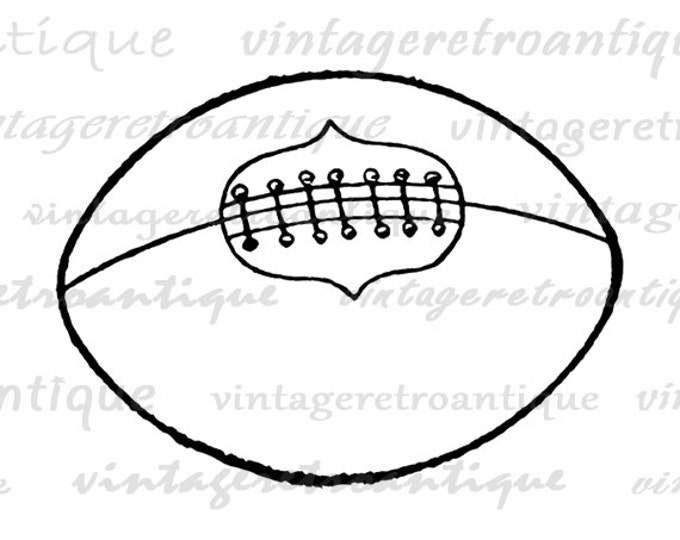 Digital Printable Rugby Ball Download Graphic Image Artwork Vintage Clip Art Jpg Png Eps HQ 300dpi No.3882