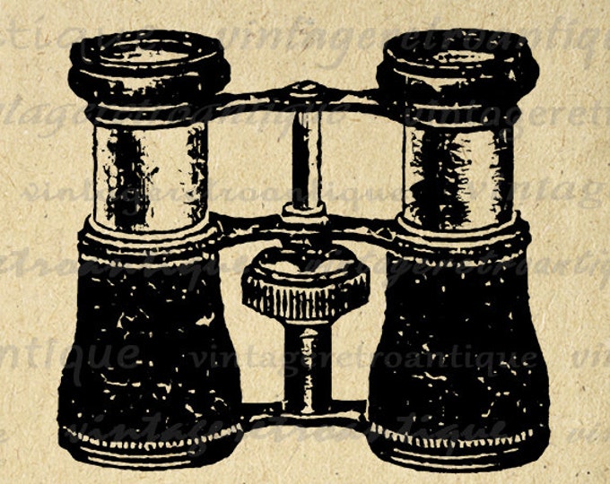 Antique Binoculars Printable Image Graphic Illustration Download Digital Vintage Clip Art Jpg Png Eps HQ 300dpi No.1246