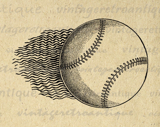 Baseball Clip Art Printable Digital Image Baseball Illustration Graphic Sports Baseball Download Vintage Clip Art HQ 300dpi No.4649