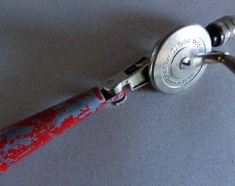 Vintage Proto 370 Angle Hand Crank Drill Driver Screwdriver Red color Metal Handle USA