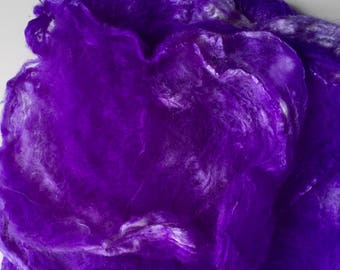 Hand dyed silk hankies (mawata) handpainted silk layers stretched from cocoons 1 oz.