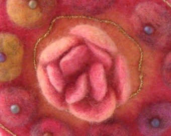 Felted Flower Brooch, Flower Pin, Brooch, Felted Pin, Flower Brooch, Pink Flower Pin