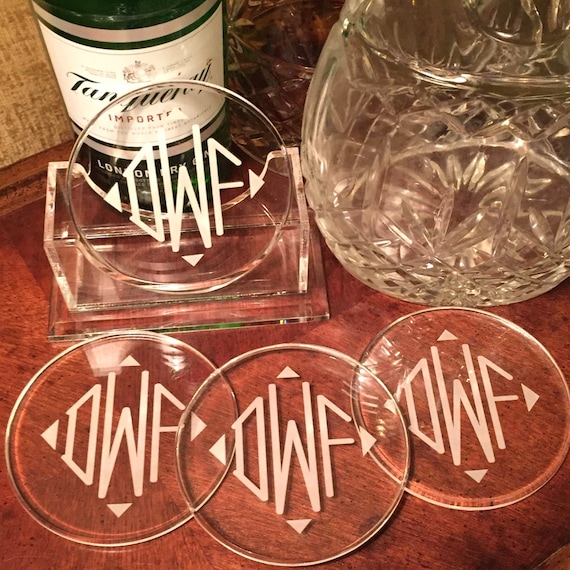 Custom Monogrammed Coasters Personalized Engraved Acrylic