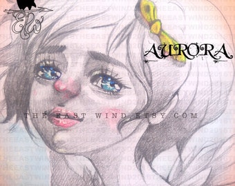 Digital stamp- Aurora 'Angel with Striking Blue Eyes'- 300 dpi 2 JPEG/PNG files - MAC0353