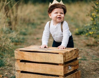 Where the wild things are, max crown, Prince Charming, birthday crown, gold crown, crown, first birthday, 1st birthday crown, gift