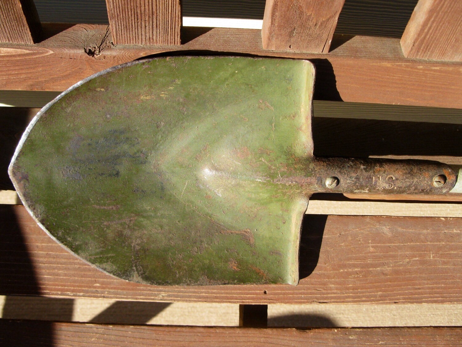 Vintage US Army shovel WW II collectible trench shovel