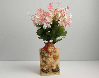 Vintage Hummel Little Girl Figurine Hand Painted Pottery Planter Pot