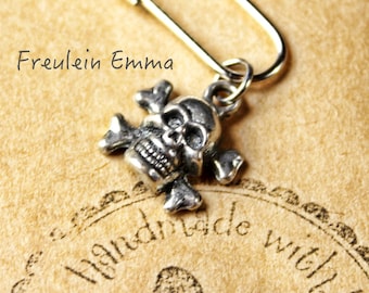 paperclip SKULL silver skull paperclip bookmarks