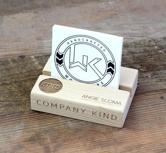 Reclaimed Wood Customizeable Business Card Holder made of