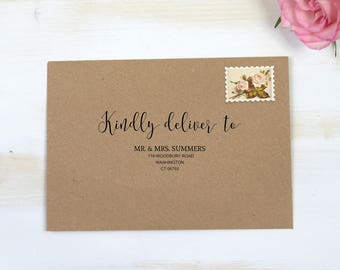 Calligraphy Envelope Printable, Wedding Envelope, PDF Instant Download, Envelope Template, Editable Envelope, 3.5x5, A7, RSVP, MM06-2