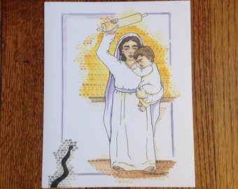 A Kitchen Madonna - Blessed Mother and the Child Jesus