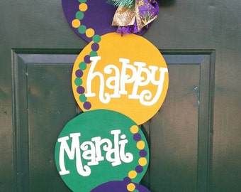 Mardi Gras Beads Door Hanger