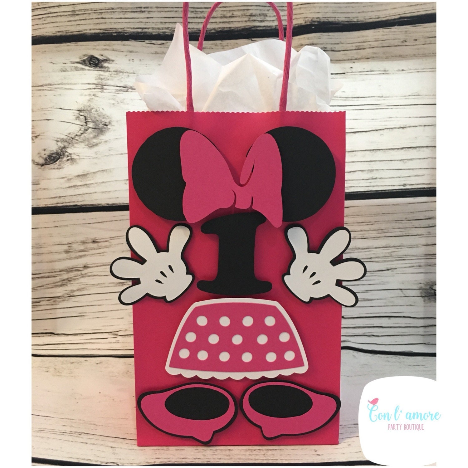 Minnie mouse birthday party favor bag goody bag first