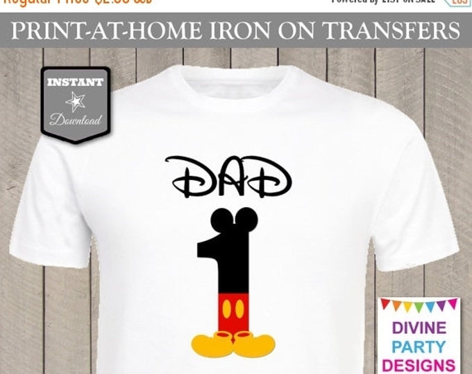SALE INSTANT DOWNLOAD Print at Home Dad 1 Printable Iron On Transfer / First 1st One / Birthday / Item #2429