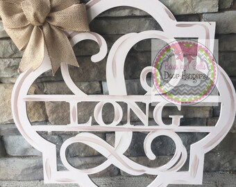 UNPAINTED monogram door hanger, Monogram Door sign, initial door hanger, wedding door decor, wedding decor, wedding door hanger