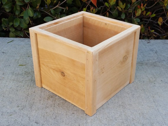 Deluxe Square Cedar Wood Planter Box Raised Container Garden