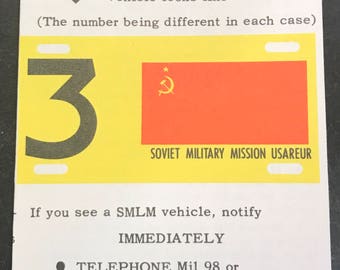 Cold War Soviet Liason Identification card 1977