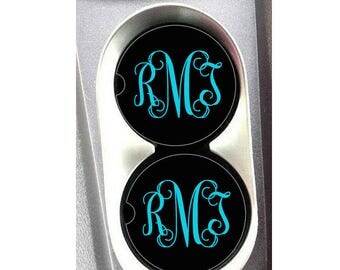 Personalized Car Coasters, Monogrammed Car Coasters, Personalized Gift, Sandstone Coasters, Cup Holder Coasters, Personalized Gift