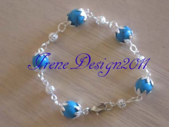 Handmade Silver Bracelet with Turquoise by IreneDesign2011