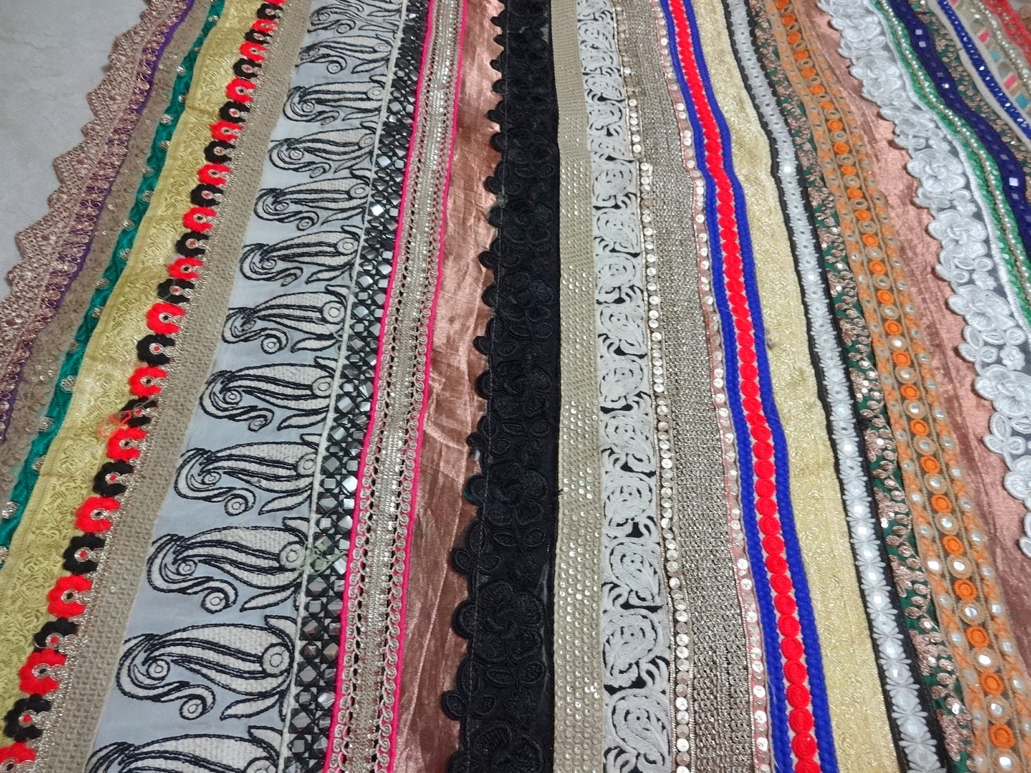 Indian Fabric, Embroidered Fabric, Lace work fabrics, Indian Textile