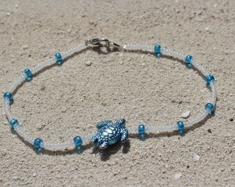 Blue Turtle Anklet