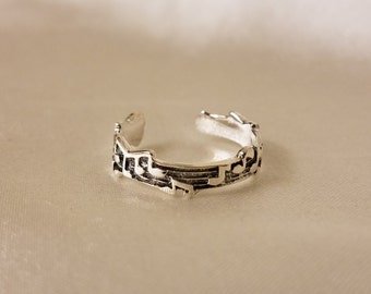 Musical note adjustable toe ring, Music Lover midi ring, toe ring, knuckle ring