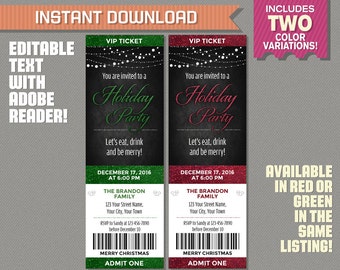 New Years Eve Celebration Ticket Invitation INSTANT DOWNLOAD