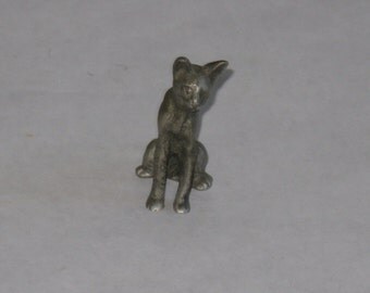 Vintage miniature pewter cat figurine Geo S Preisner