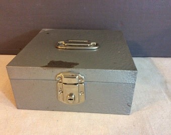 Vintage Industrial Metal Decorative Cash Box