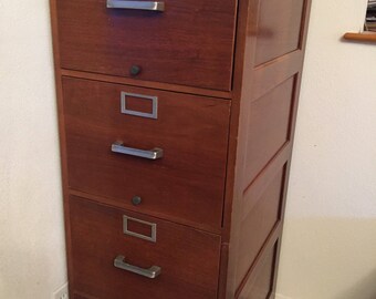 Vintage Globe-Wernicke Co 4 Drawer Wooden File Cabinet