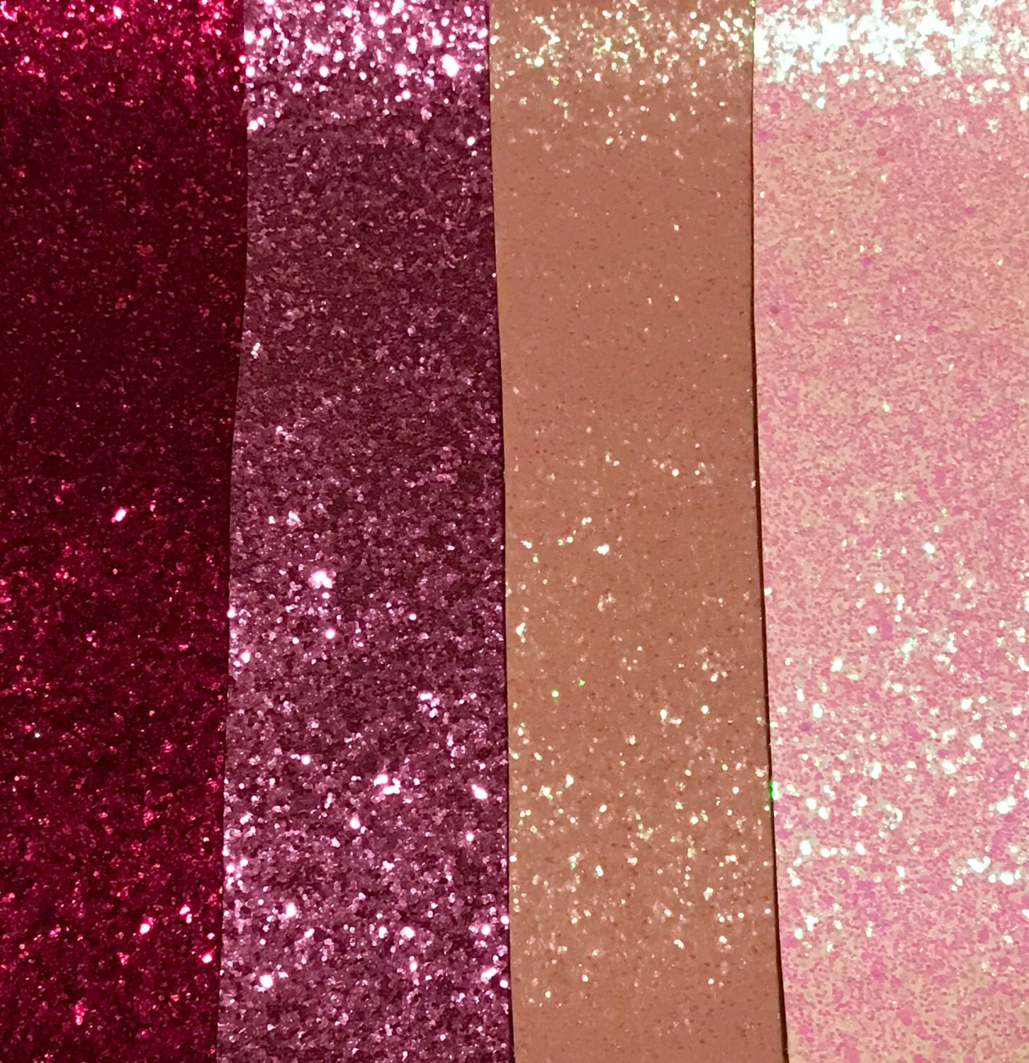 4 Sheets Pink Variety Chunky Glitter Fabric Sheets by OliverAndMay