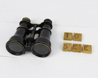 Antique Opera Theatre Glasses, French Binoculars, Opera glasses, Vintage opera glass, Small binoculars, Art Nouveau glasses,Opera glass,E519
