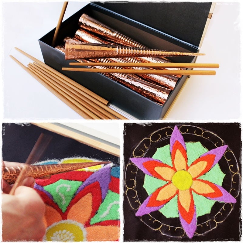 Sand Mandala Making Tool. Chakpur Sand Painting Art Kit. Rangoli Tools