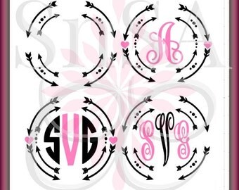 Monogram Letters SVG BUNDLE SALE Arrow Circle Mom 2107 Life School Cap Hat Love Team Beach Mermaid Beautiful Hello Cricut Sparkle Diva Decal