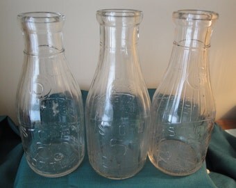 Vintage milk bottles | Etsy