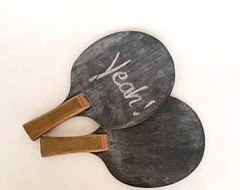 Wedding Sign, Repurposed Ping Pong Paddles