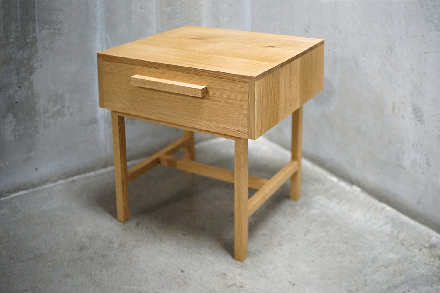 Solid White Oak Side Table/ Nightstand With Drawer Solid White Oak Side Table/ Nightstand With Drawer
