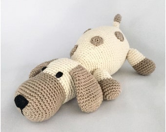 amigurumi pattern dog dots crochet pattern PDF tutorial in German(Deutsch) Englisch and Dutch