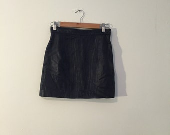 Items similar to Vtg 80s High Waisted Leather Pencil Skirt / Dominatrix ...