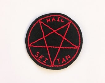 Hail Seitan - hand embroidered patch