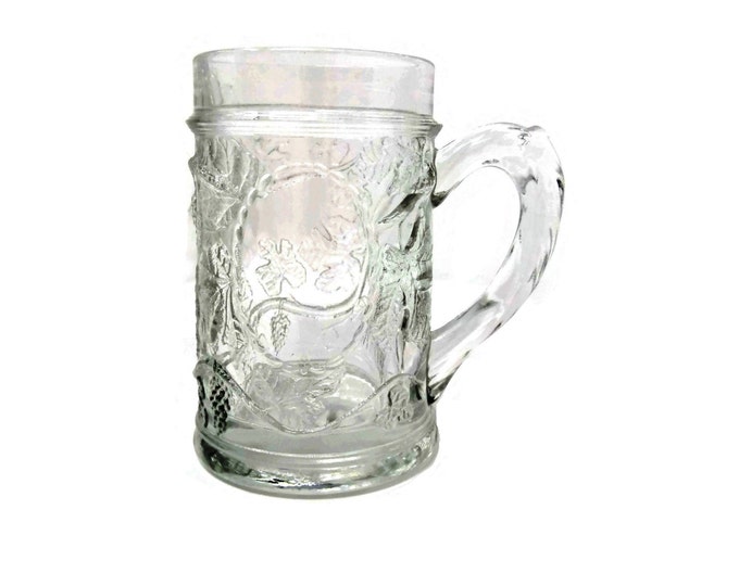 Vintage Crystal Beer Mugs | Drinking Glasses | Vintage 1970s Embossed Beer Steins Teen